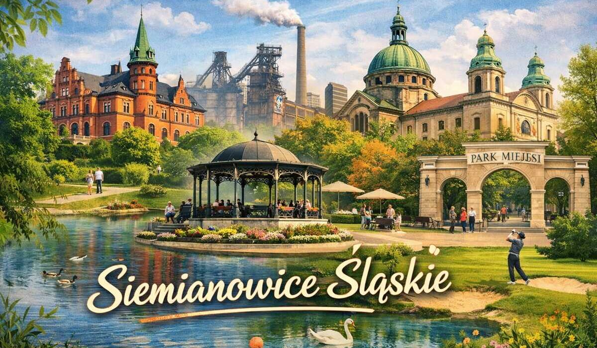 Siemianowice Śląskie – kolaż miasta: park miejski, zabytkowa architektura i centrum miasta