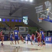 Mecz młodzieżowy Jr. NBA Projekt Basket League w hali MOSiR Katowice
