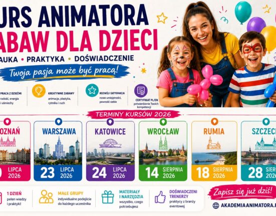Kurs Animatora Zabaw dla Dzieci w Katowicach 24 lipca 2026 – plakat Akademii Animatora®